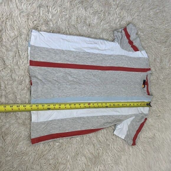 San Francisco Work Shirts T Shirt Gray Blue White Vertical Stripe Short Sleeve M - Picture 7 of 8